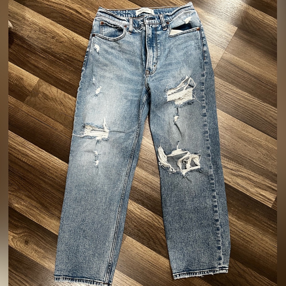 Abercrombie ankle straight ultra high raise curve love 4s